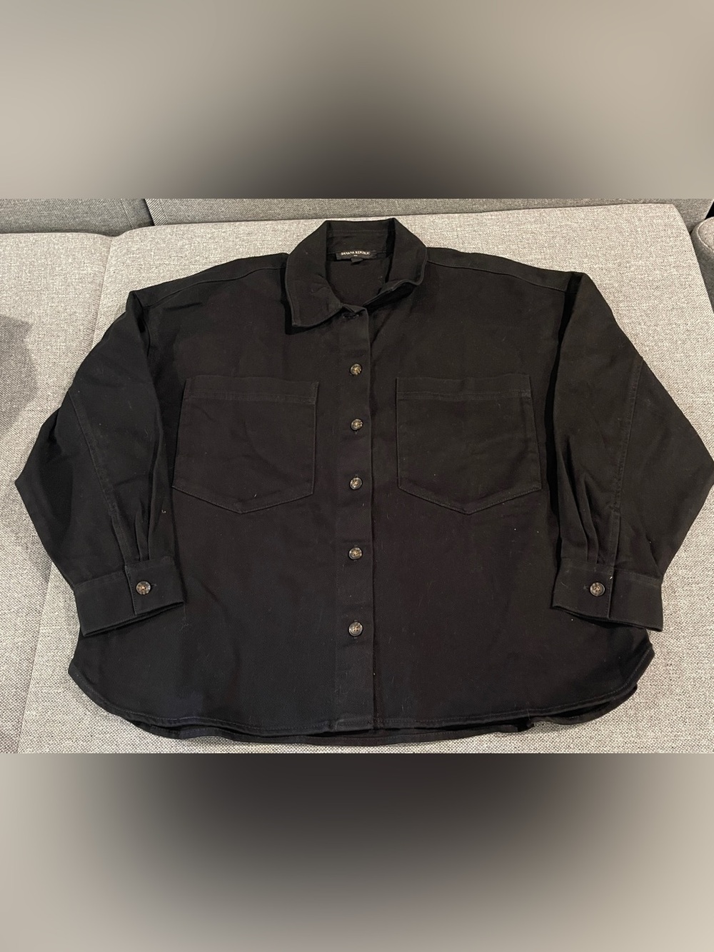 Womans Black Banana Republic Oversized utility‎ shirt, shaket size L